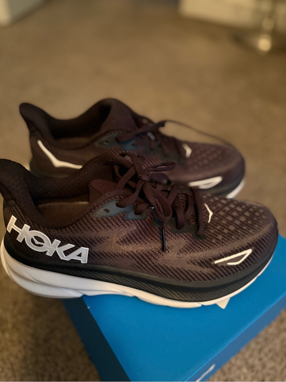 Hoka Black and White Athletic Running Shoes - Picture 4 of 4